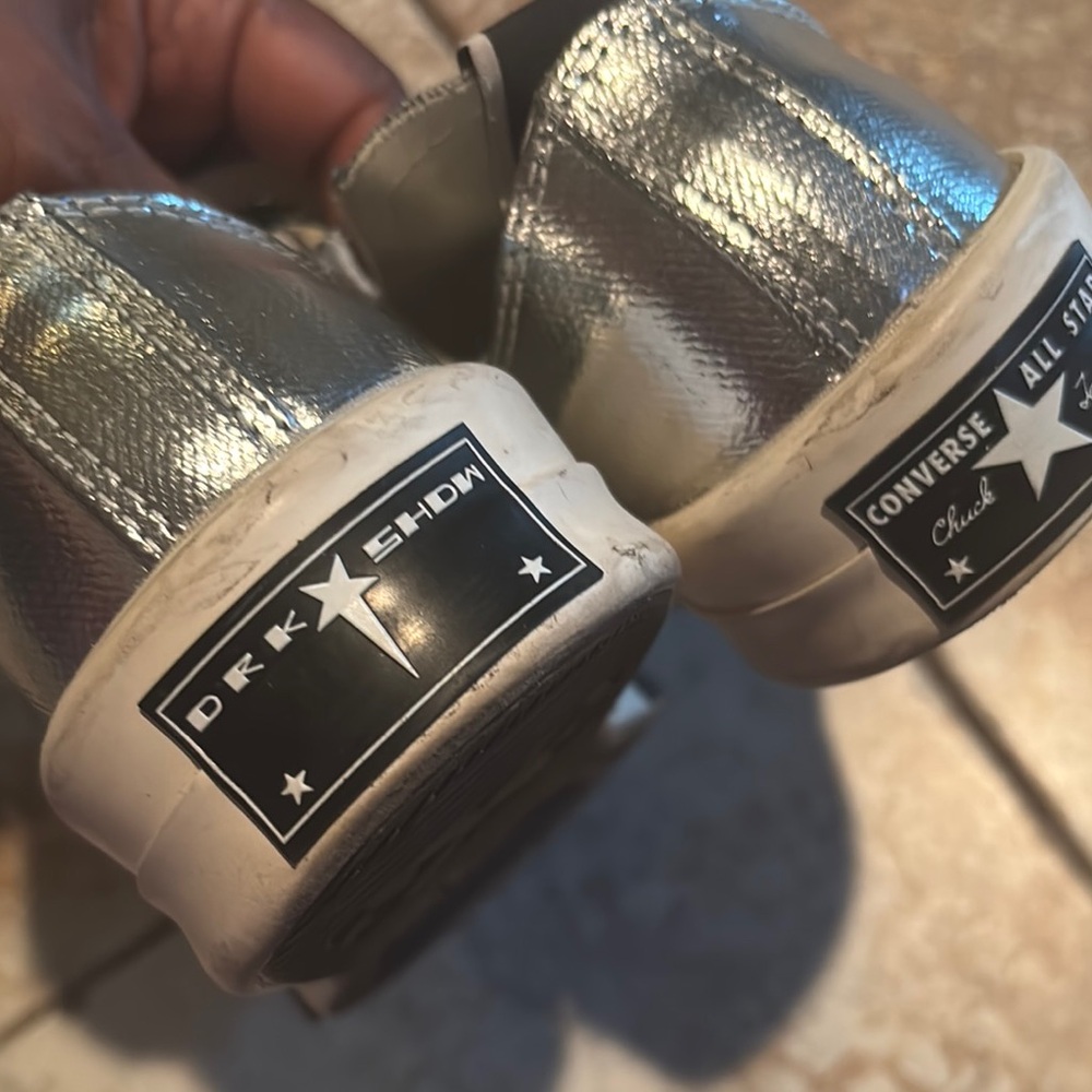 Converse Metallic Silver Square Toe Sneakers - image 5